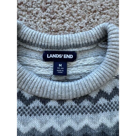 LANDS END Wool Blend knitted sweater, Mens Medium, Heavy & thick - Picture 4 of 9
